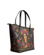 "Me merezco todo lo bueno" ver.1 Leather Tote Bag - side view | Paleta Bags