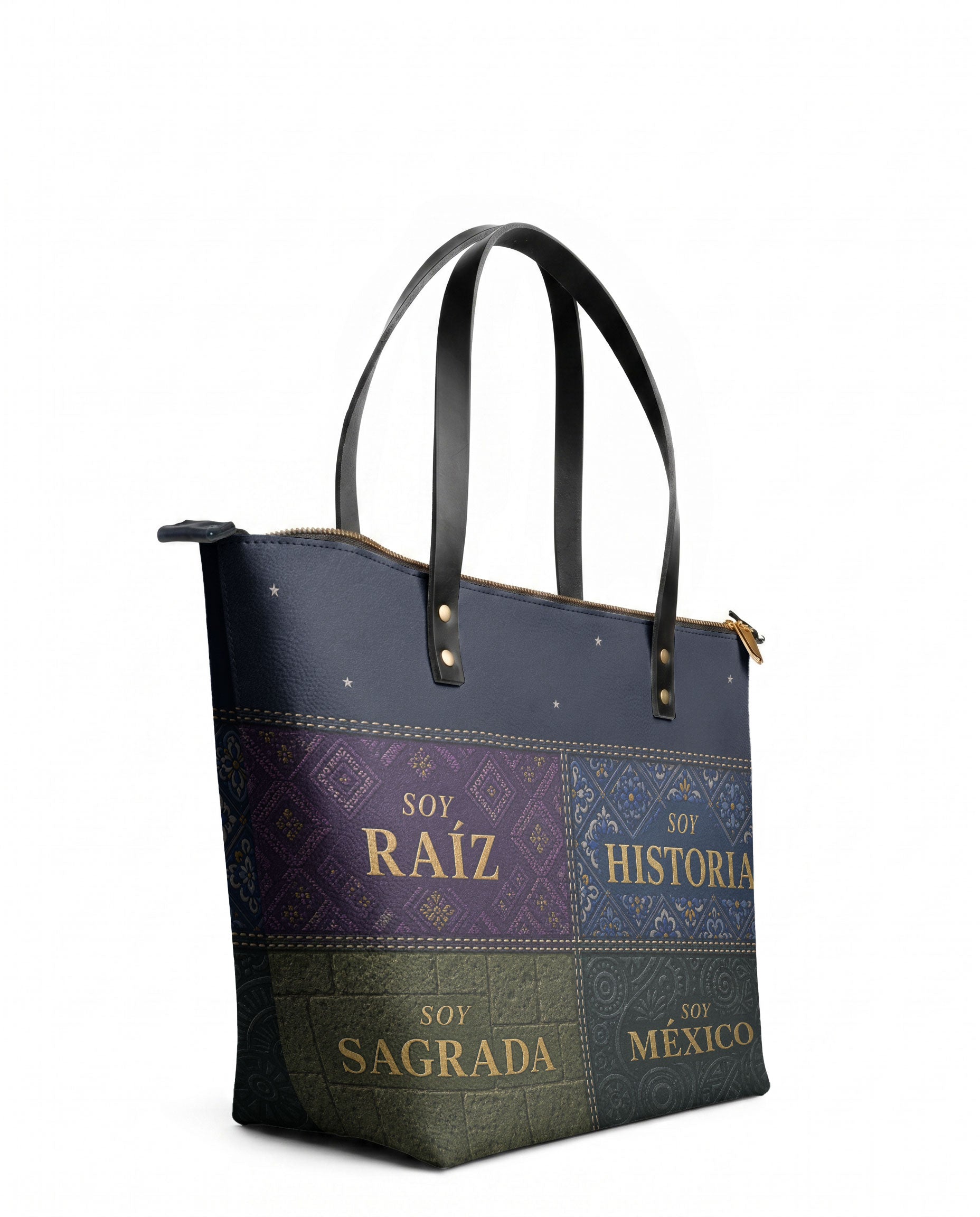 "LAS RAÍCES" ver.3 Leather Tote Bag - side view | Paleta Bags