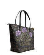 "Otomi Wild Embroidery" ver.4 Leather Tote Bag - side view | Paleta Bags