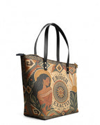 "Soy suficiente, tal y como soy" ver.5 Leather Tote Bag - side view | Paleta Bags