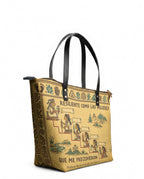 "Resiliente como las mujeres que me precedieron" ver.4 Leather Tote Bag - side view | Paleta Bags