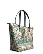 "Orgullosa de donde vengo" ver.3 Leather Tote Bag - side view | Paleta Bags
