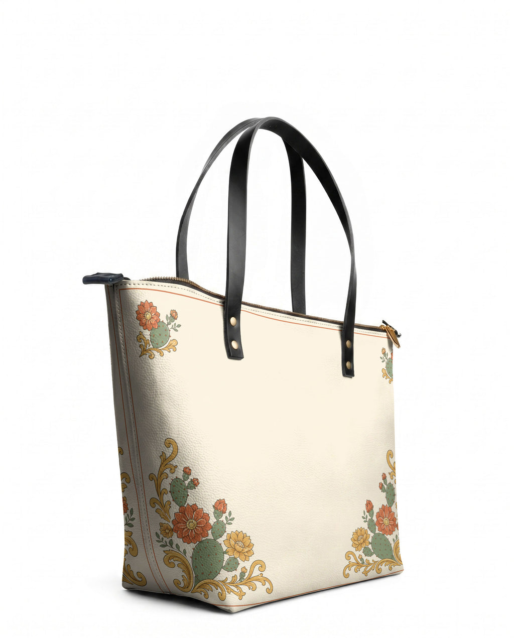 "NOCHTLI" Leather Tote Bag - side view | Paleta Bags
