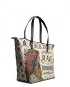 "Suave pero inquebrantable" ver.8 Leather Tote Bag - side view | Paleta Bags