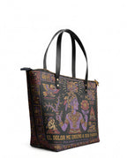 "El dolor me enseñó a ser fuerte" ver.4 Leather Tote Bag - side view | Paleta Bags