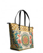 "Soy suficiente, tal y como soy" ver.9 Leather Tote Bag - side view | Paleta Bags