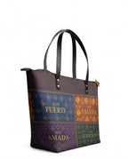 "LAS CUATRO VERDADES" ver.1 Leather Tote Bag - side view | Paleta Bags