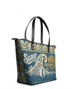 "Suave pero inquebrantable" ver.3 Leather Tote Bag - side view | Paleta Bags