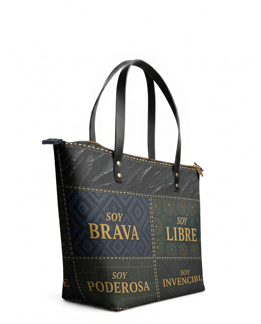 "LA GUERRERA" ver.3 Leather Tote Bag - side view | Paleta Bags