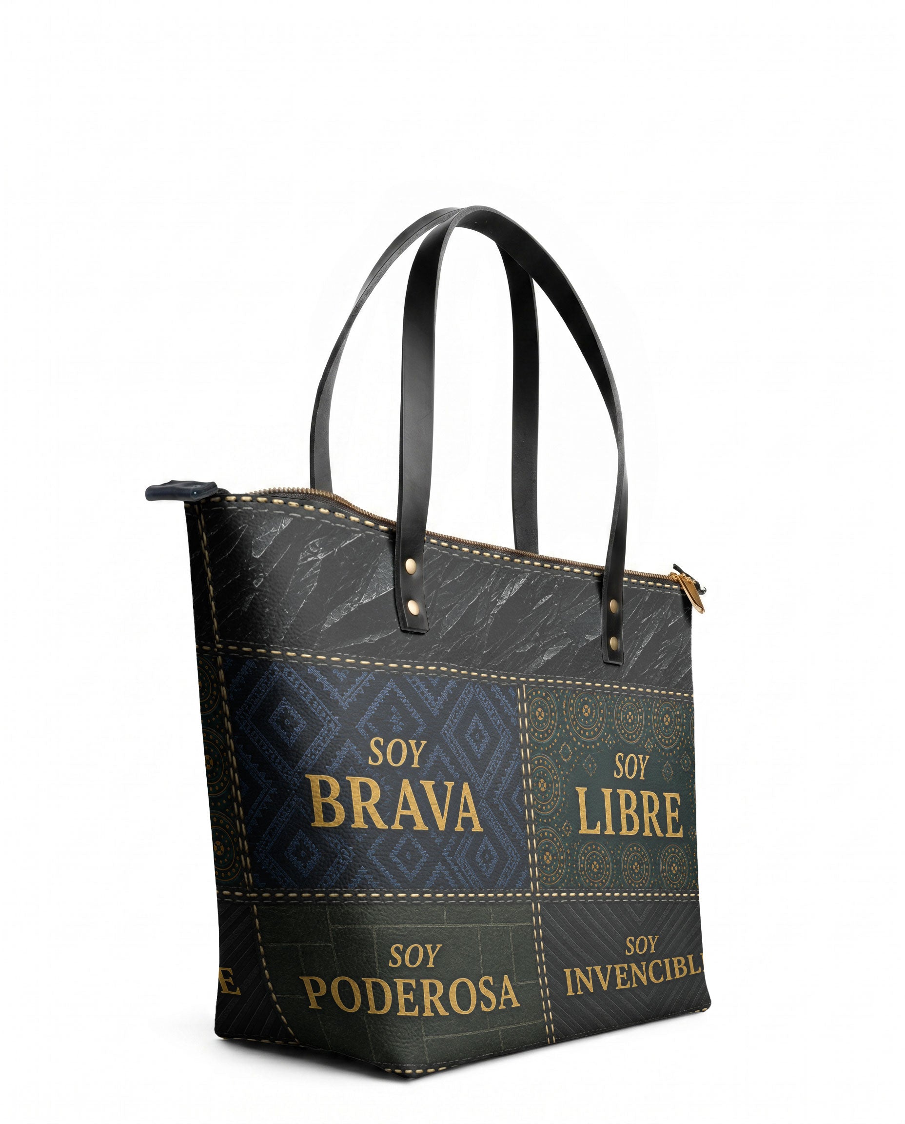 "LA GUERRERA" ver.3 Leather Tote Bag - side view | Paleta Bags