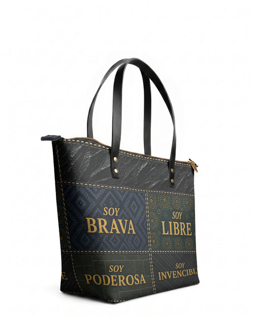 "LA GUERRERA" ver.3 Leather Tote Bag - side view | Paleta Bags