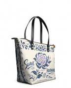 "Suave pero inquebrantable" ver.2 Leather Tote Bag - side view | Paleta Bags