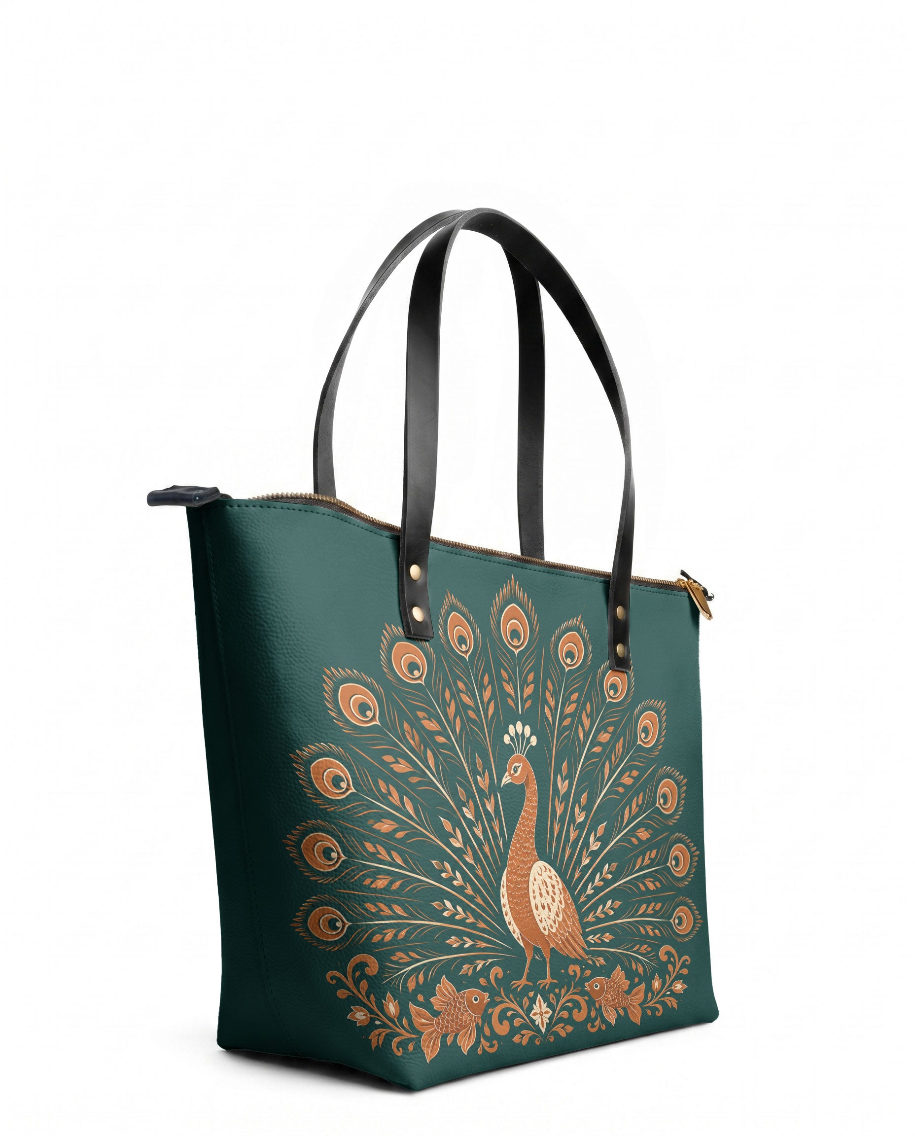 "PENACHO" Leather Tote Bag - side view | Paleta Bags