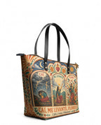 "Caí, me levanté, florecí" ver.1 Leather Tote Bag - side view | Paleta Bags
