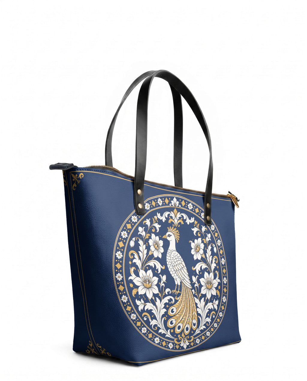 "QUETZALÍ" Leather Tote Bag - side view | Paleta Bags