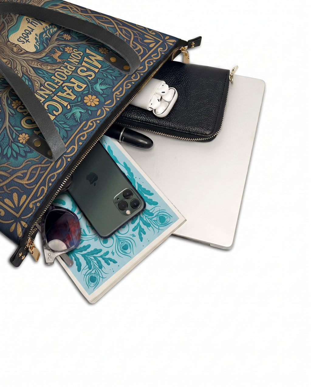 "Mis Raíces son Profundas" ver.1 Leather Tote Bag - detail | Paleta Bags