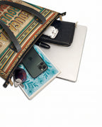 "Educada. Orgullosa. Imparable" ver.4 Leather Tote Bag - detail | Paleta Bags
