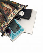 "Se amó hasta florecer" ver.8 Leather Tote Bag - detail | Paleta Bags