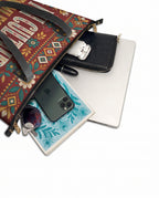 "Mi cultura es mi fortaleza" ver.6 Leather Tote Bag - detail | Paleta Bags