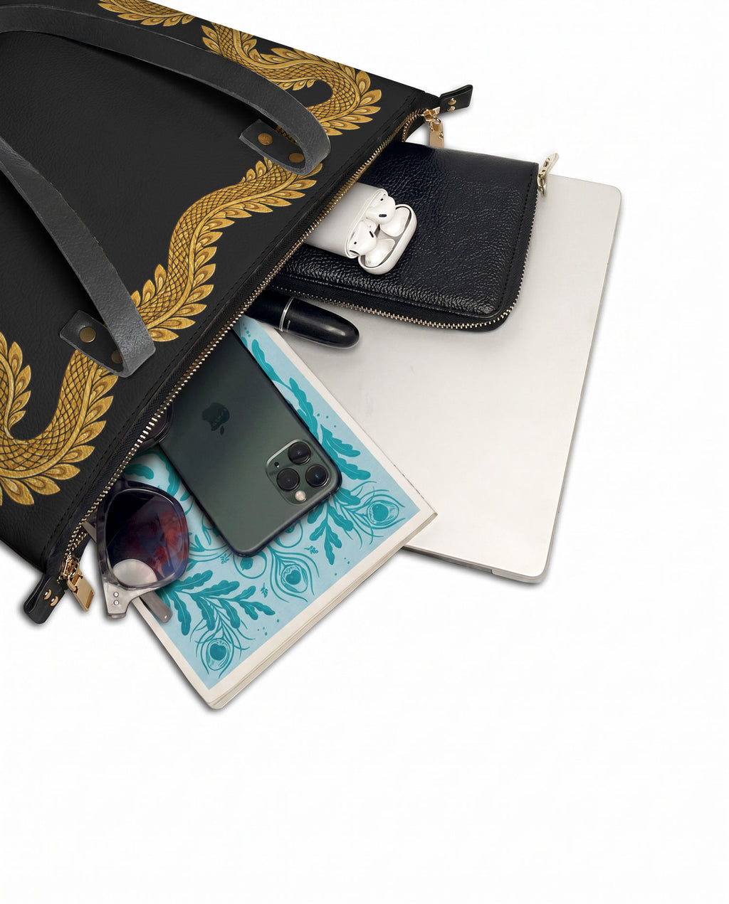 "XIUHCÓATL" Leather Tote Bag - detail | Paleta Bags