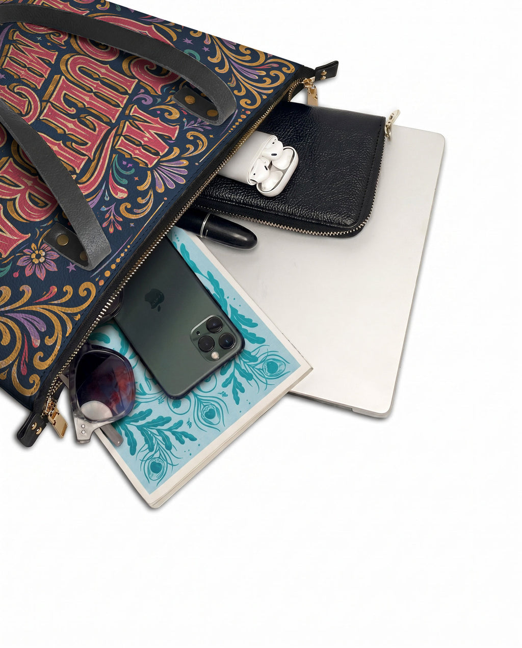 "Mi cultura es mi poder" ver.2 Leather Tote Bag - detail | Paleta Bags