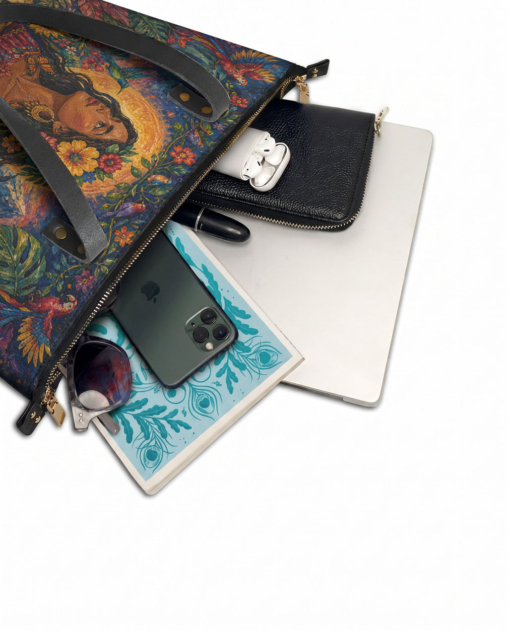 "Soy hija de la tierra" ver.4 Leather Tote Bag - detail | Paleta Bags