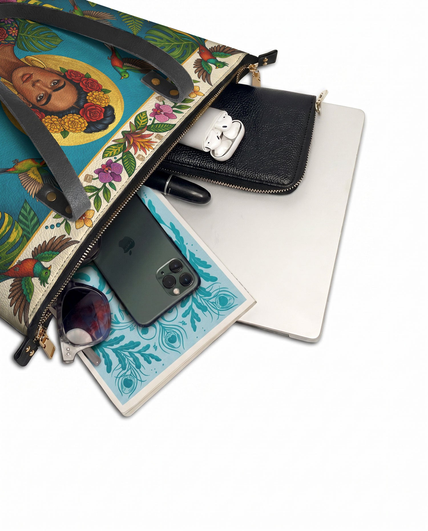 "Soy suficiente, tal y como soy" ver.11 Leather Tote Bag - detail | Paleta Bags