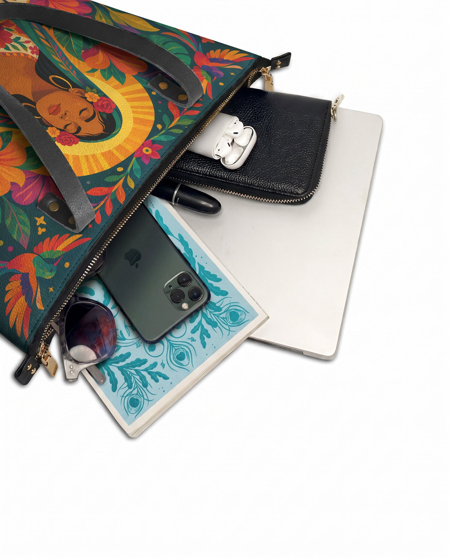 "Nací para brillar" ver.4 Leather Tote Bag - detail | Paleta Bags
