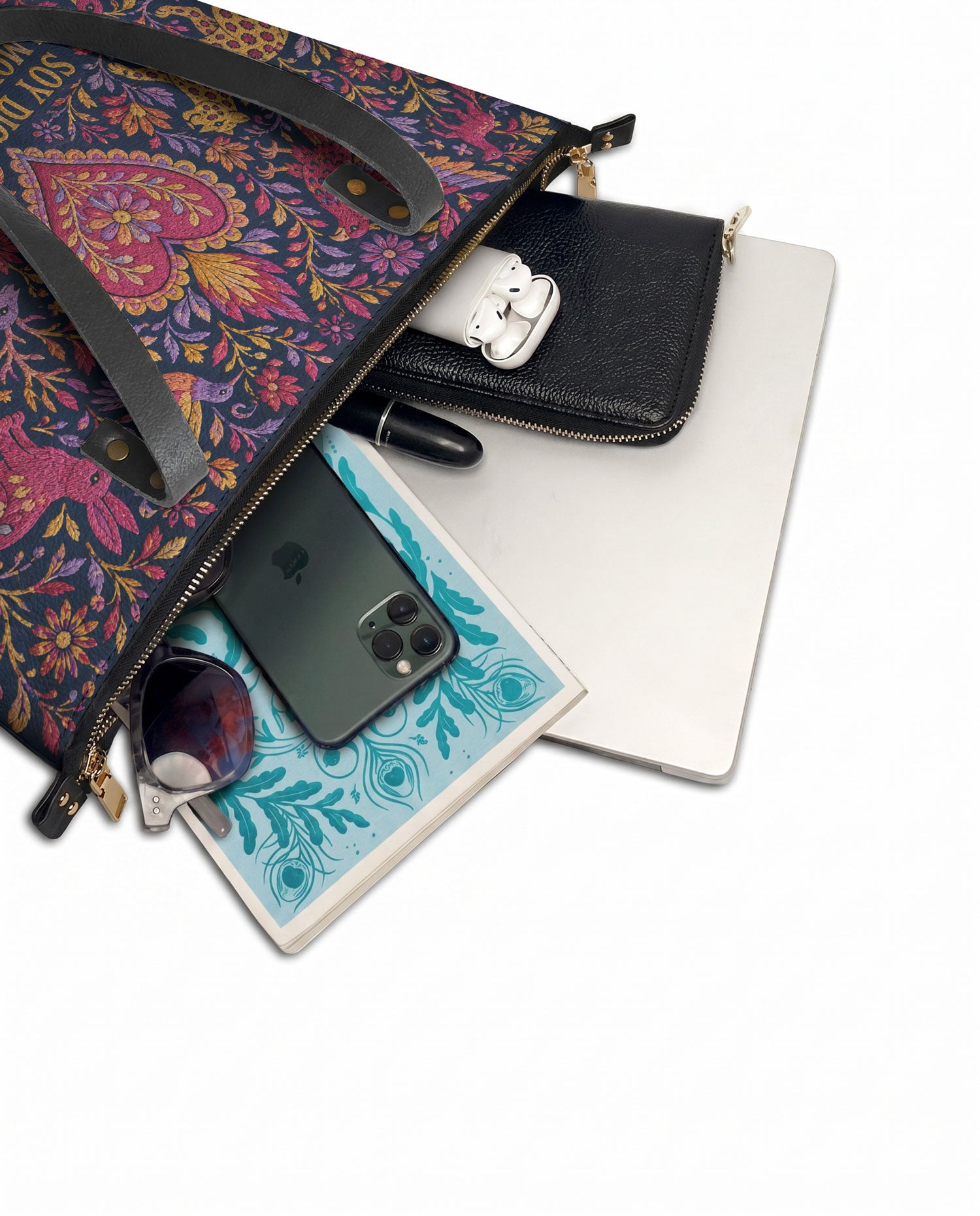 "Otomi Wild Embroidery" ver.2 Leather Tote Bag - detail | Paleta Bags