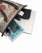 "Como la flor, regreso cada primavera" ver.3 Leather Tote Bag - detail | Paleta Bags