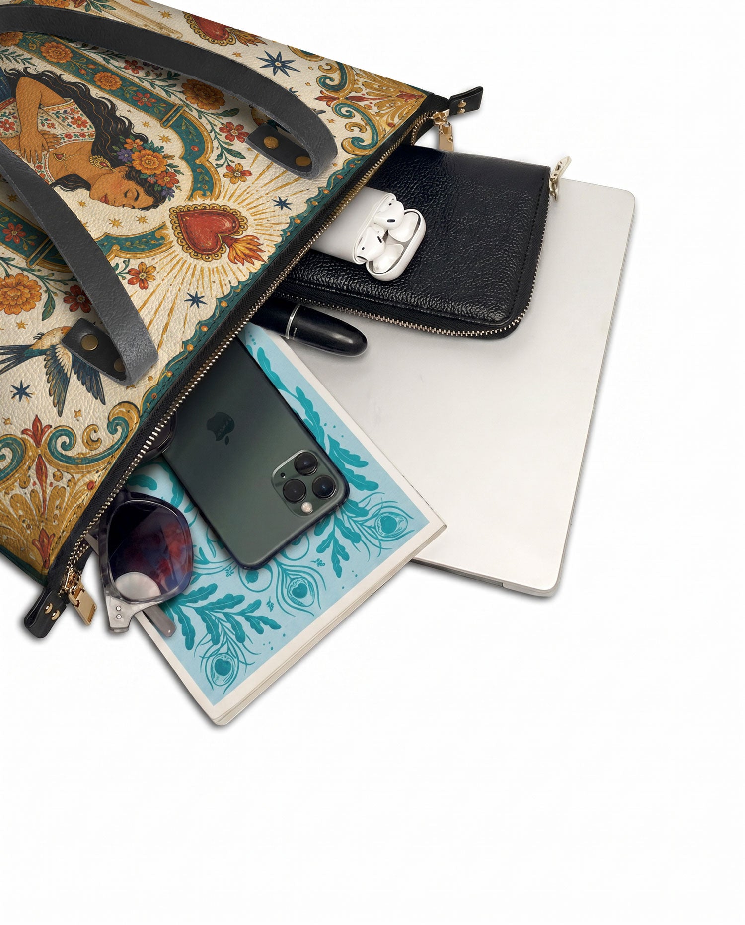 "Mi amor propio es sagrado" ver.1 Leather Tote Bag - detail | Paleta Bags