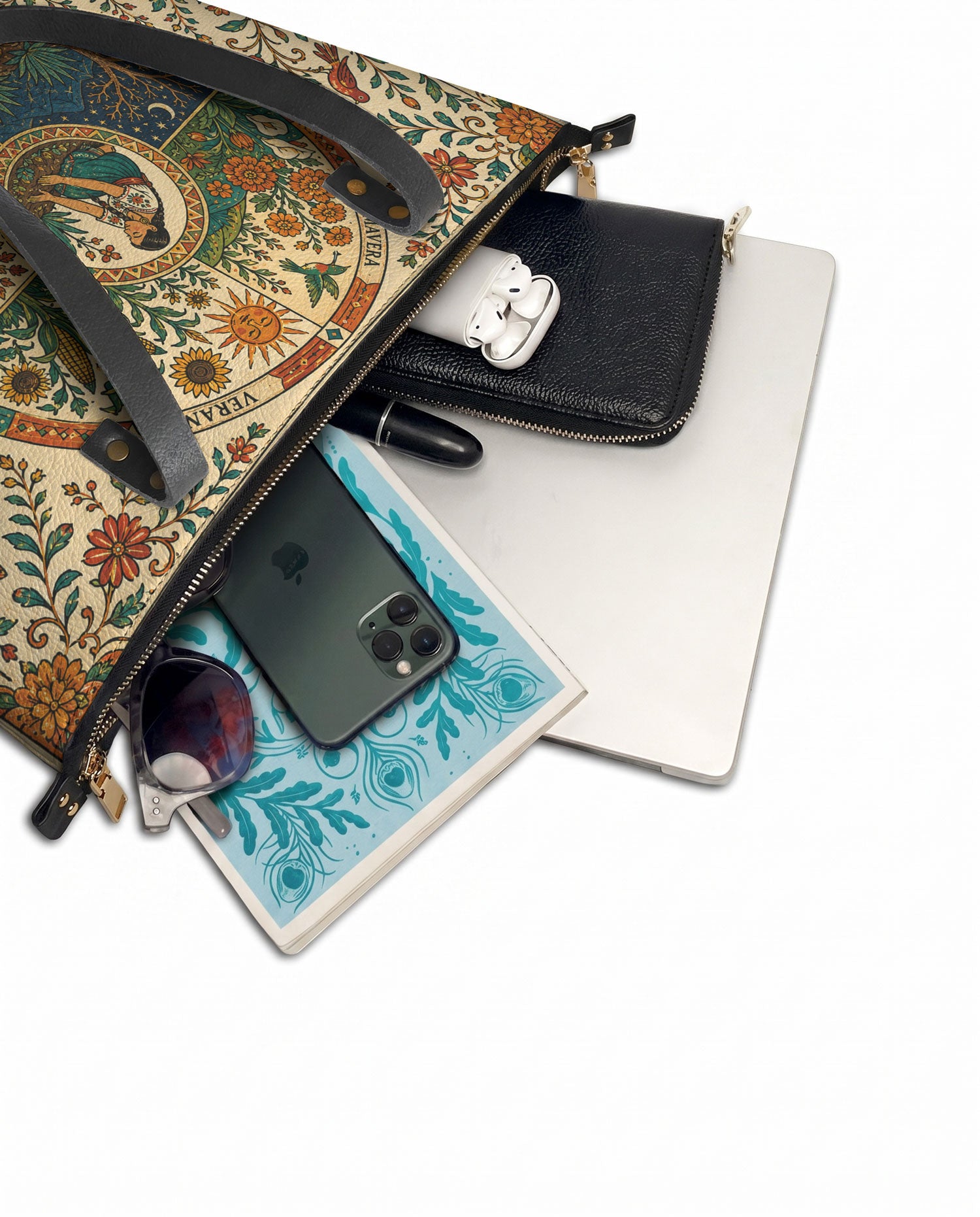 "Soy hija de la tierra" ver.1 Leather Tote Bag - detail | Paleta Bags
