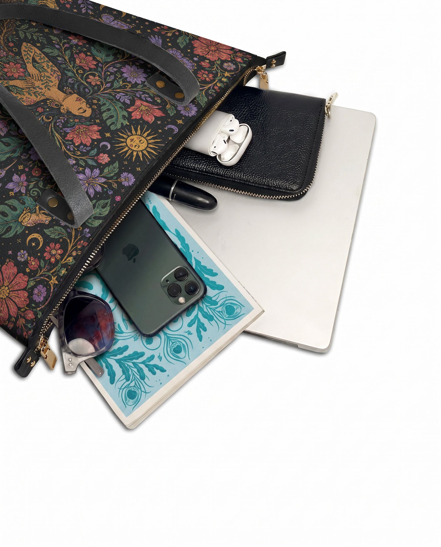"Soy hija de la tierra" ver.3 Leather Tote Bag - detail | Paleta Bags