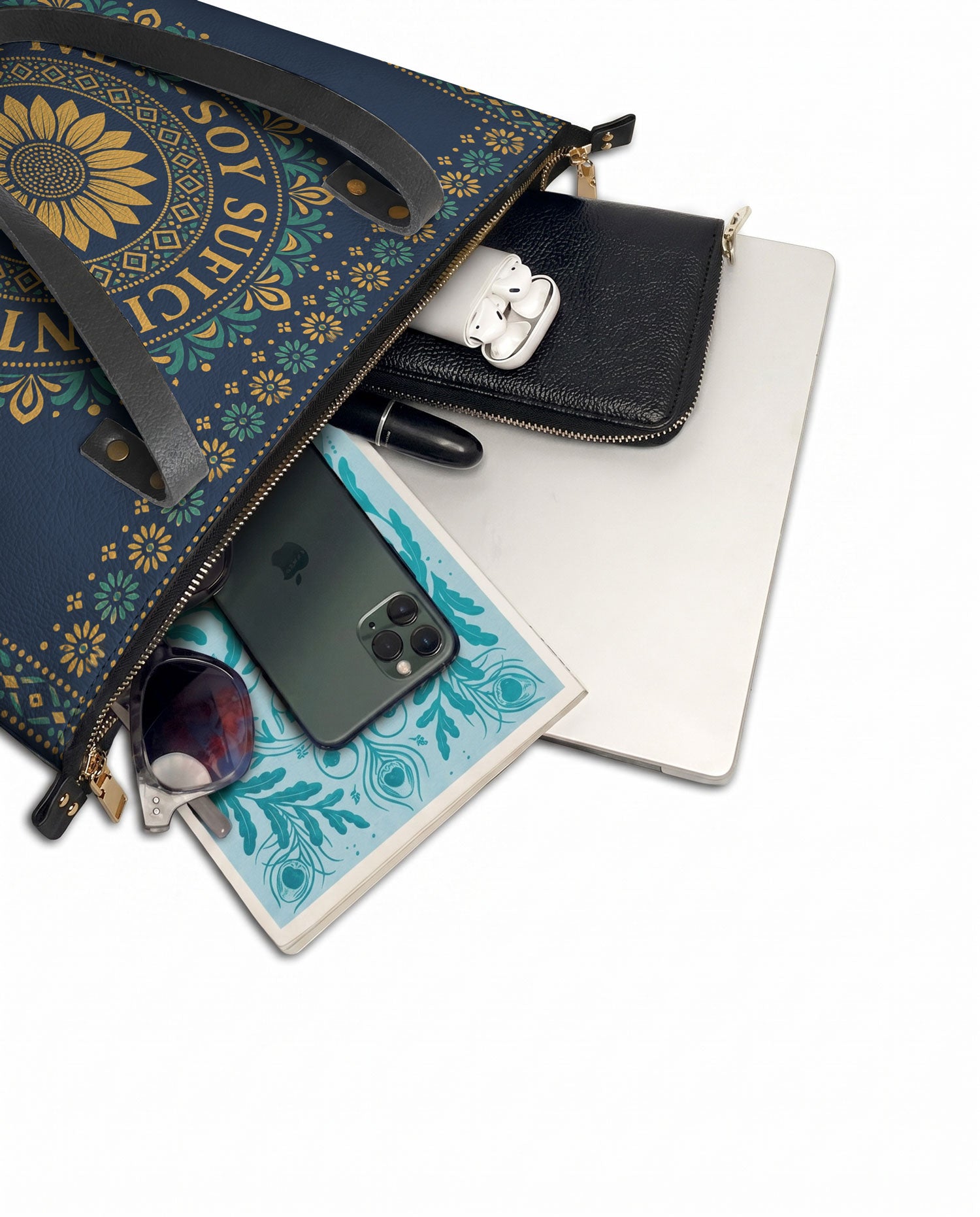 "Soy suficiente, tal y como soy" ver.7 Leather Tote Bag - detail | Paleta Bags