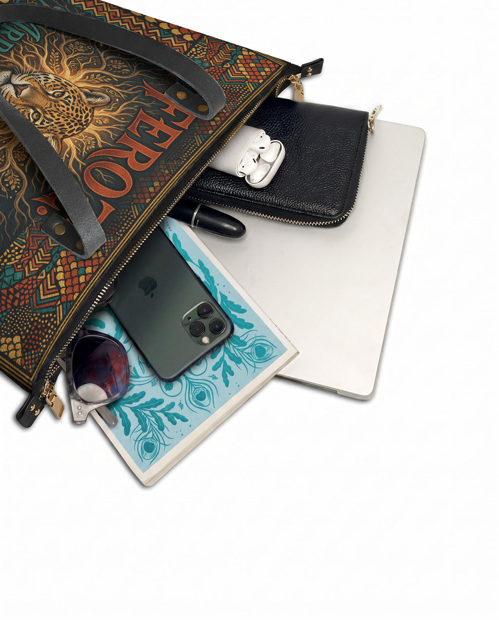 "Feroz. Arraigada. Radiante" ver.6 Leather Tote Bag - detail | Paleta Bags