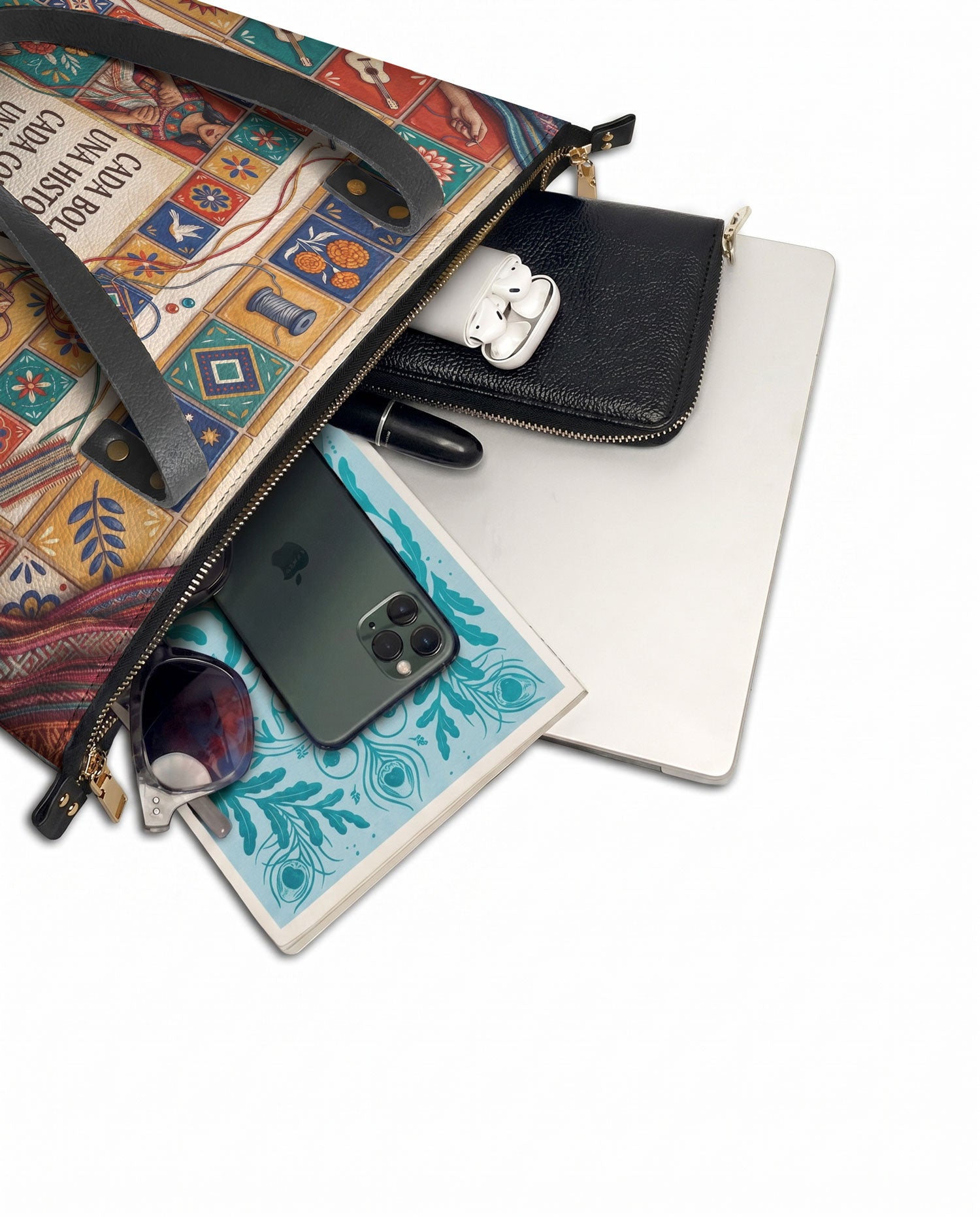 "Cada bolsa, una historia" ver.1 Leather Tote Bag - detail | Paleta Bags