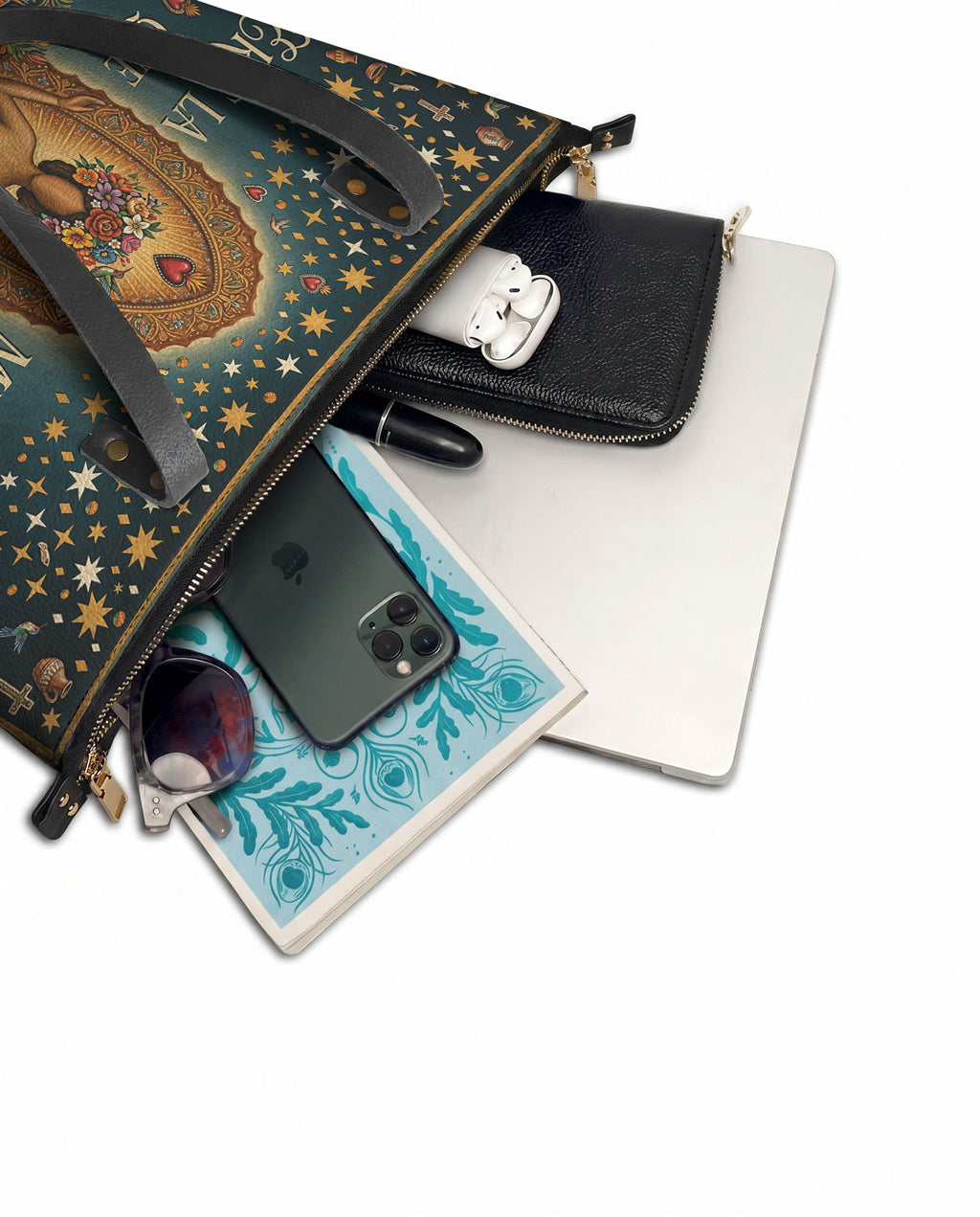"Eres la mujer que alguna vez soñaste ser" ver.4 Leather Tote Bag - detail | Paleta Bags