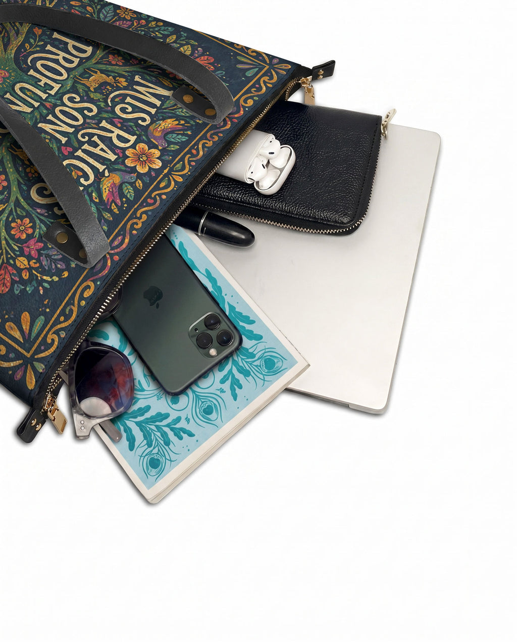 "Mis Raíces son Profundas" ver.4 Leather Tote Bag - detail | Paleta Bags