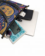 "Soy agua fluyo, me adapto, persisto" ver.3 Leather Tote Bag - detail | Paleta Bags
