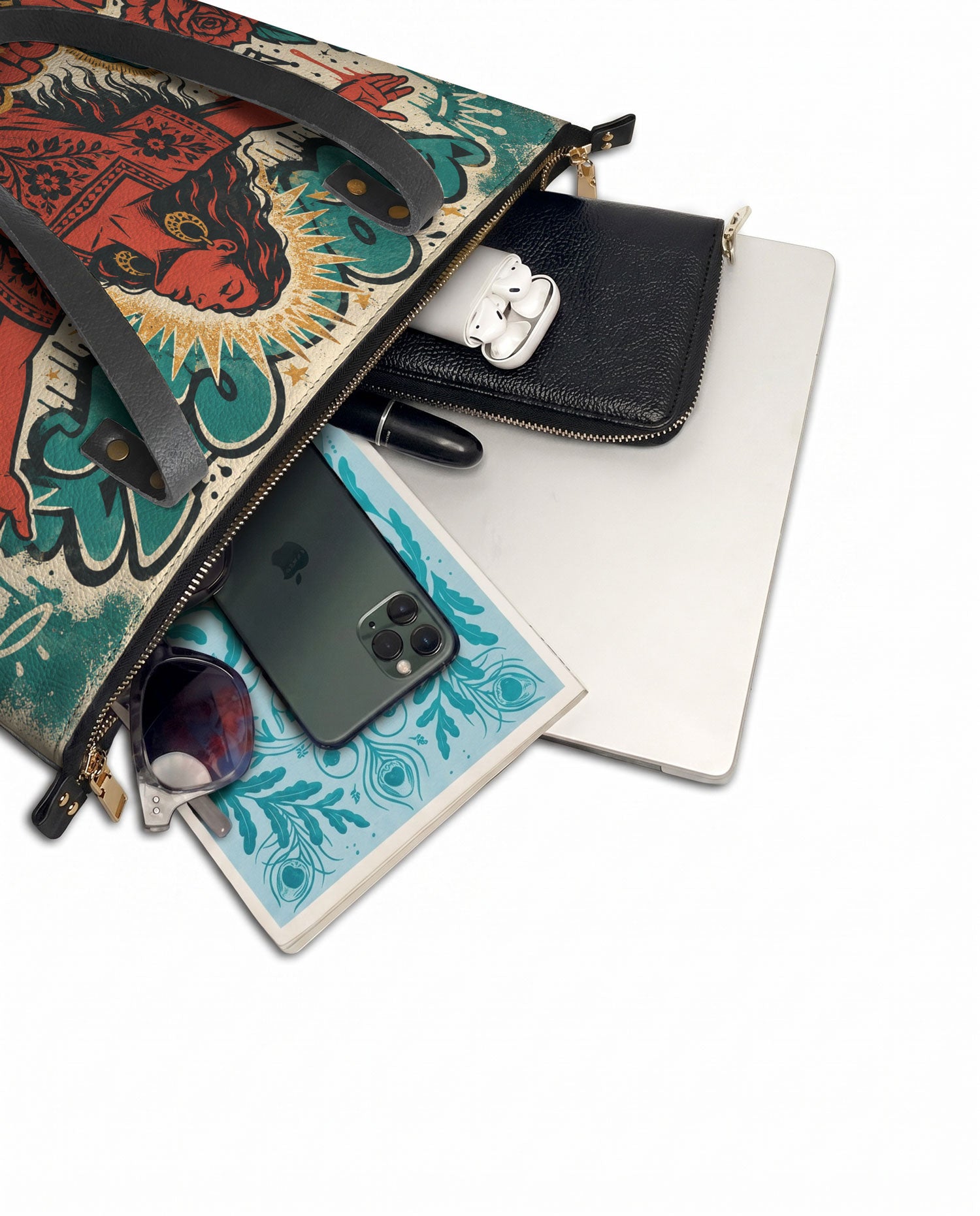 "No pido permiso para ocupar espacio" ver.3 Leather Tote Bag - detail | Paleta Bags
