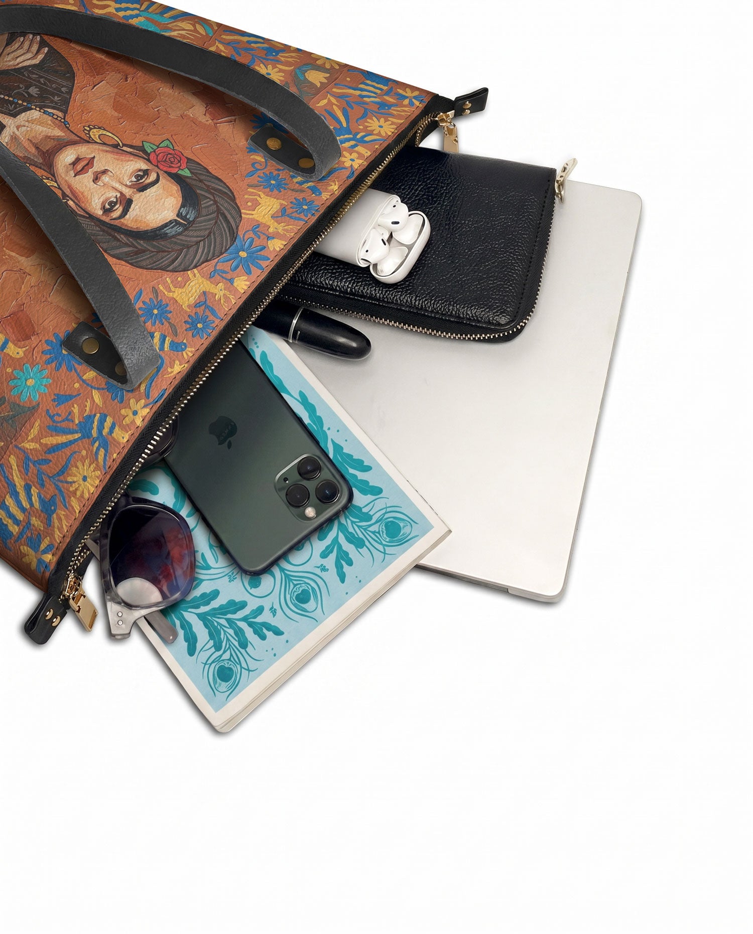 "Soy Fuerte" ver.5 Leather Tote Bag - detail | Paleta Bags