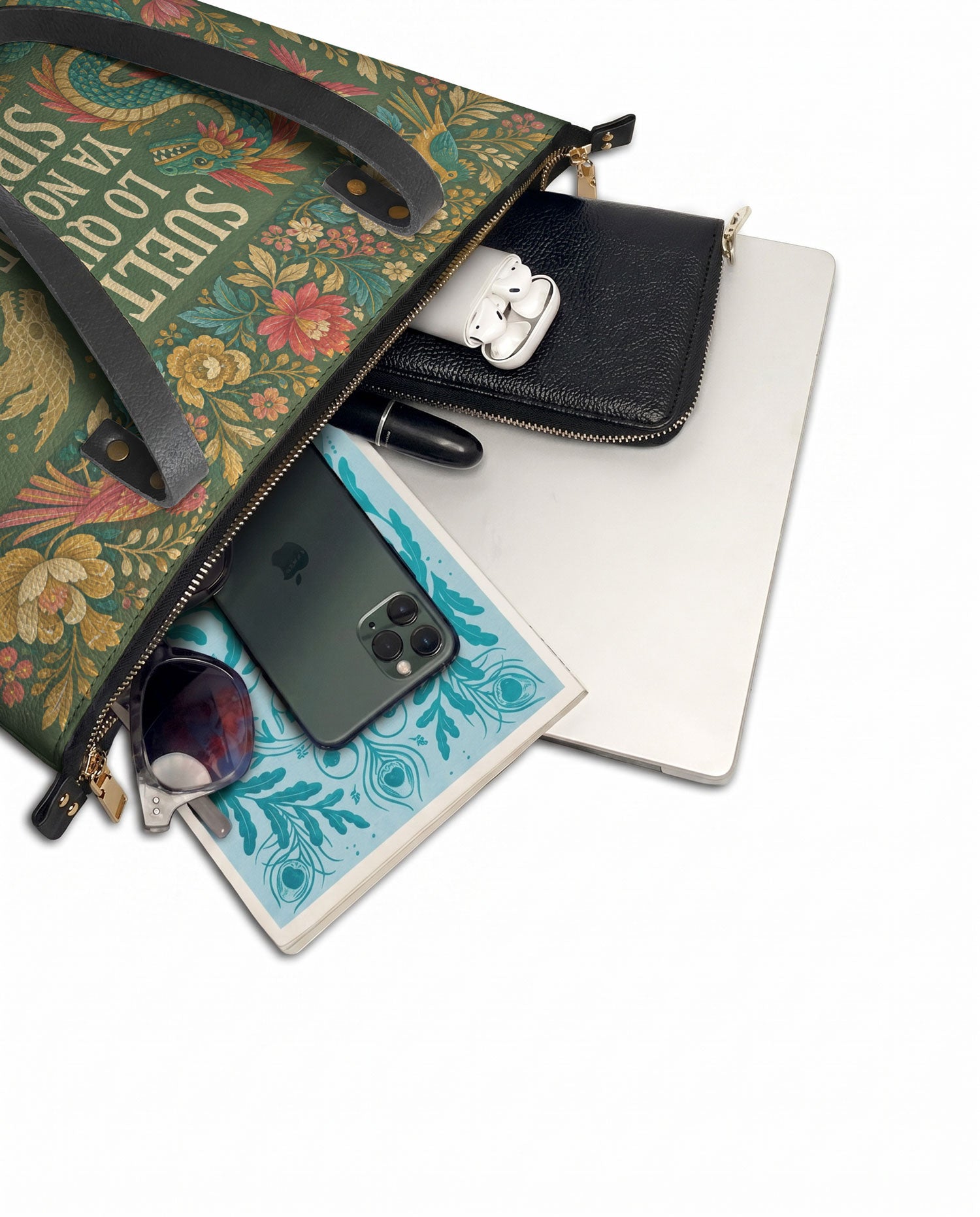 "Suelto lo que ya no me sirve" ver.3 Leather Tote Bag - detail | Paleta Bags