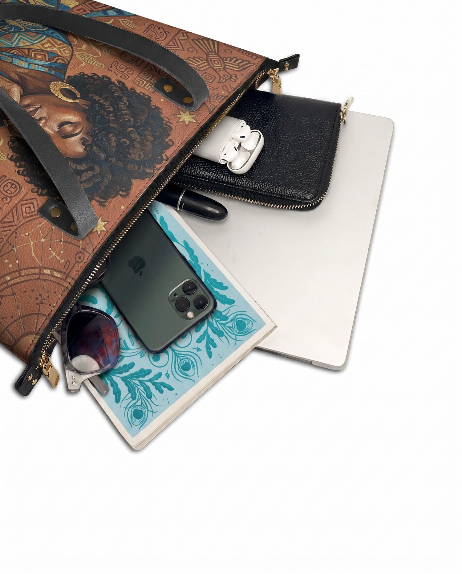 "Mi Raíz es Oro" ver.4 Leather Tote Bag - detail | Paleta Bags
