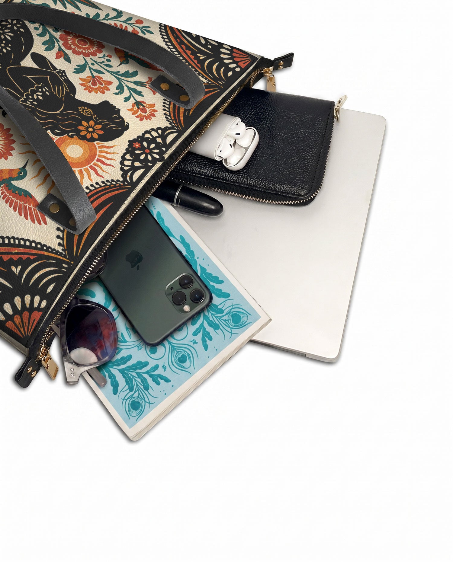 "Mi amor propio es sagrado" ver.5 Leather Tote Bag - detail | Paleta Bags