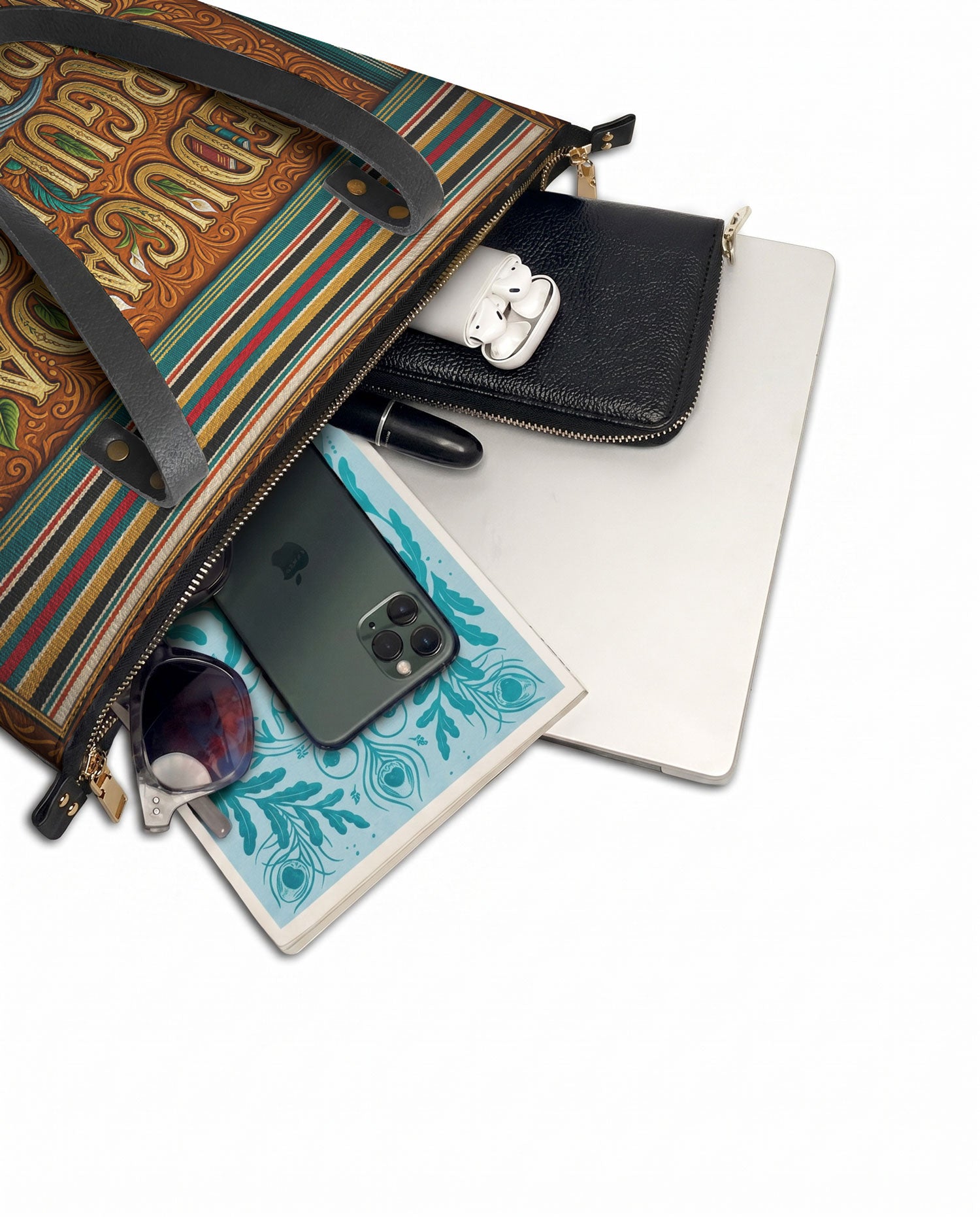 "Educada. Orgullosa. Imparable" ver.2 Leather Tote Bag - detail | Paleta Bags