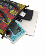 "Lleva su cultura como flores en flor" ver.2 Leather Tote Bag - detail | Paleta Bags