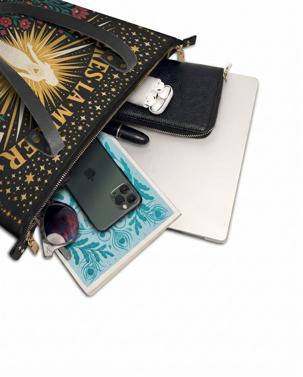 "Eres la mujer que alguna vez soñaste ser" ver.9 Leather Tote Bag - detail | Paleta Bags