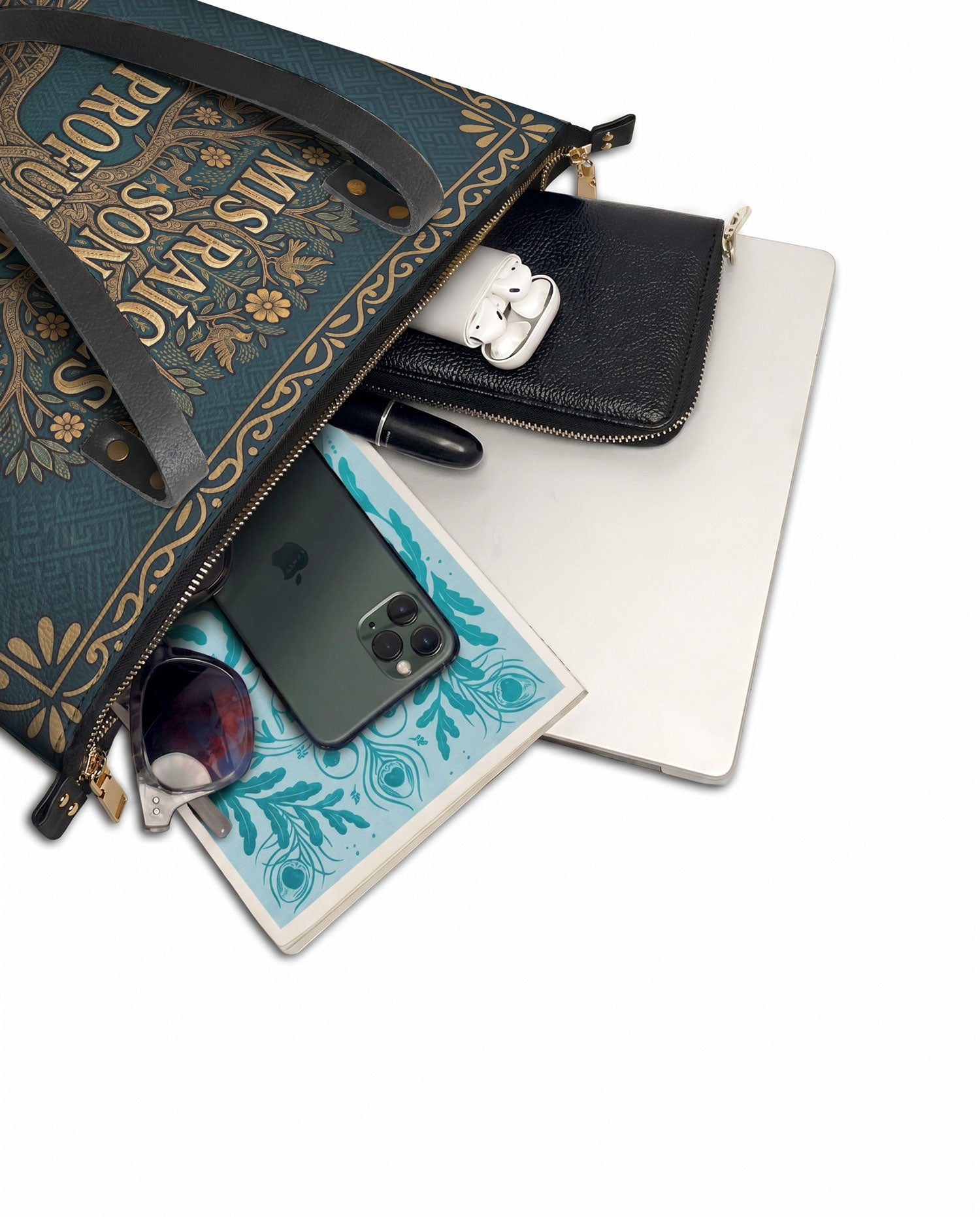 "Mis Raíces son Profundas" ver.2 Leather Tote Bag - detail | Paleta Bags
