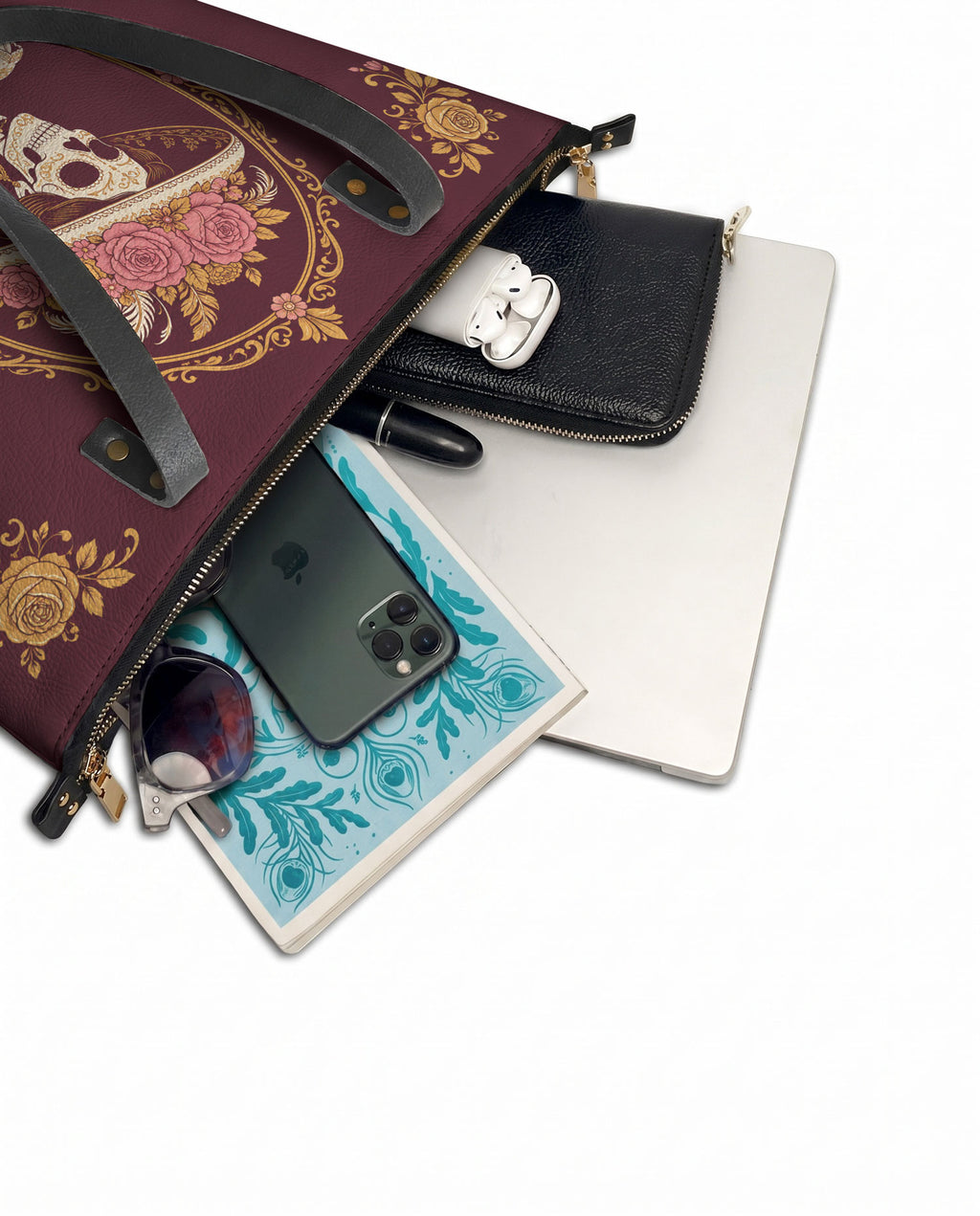 "CALAVERA" Leather Tote Bag - detail | Paleta Bags