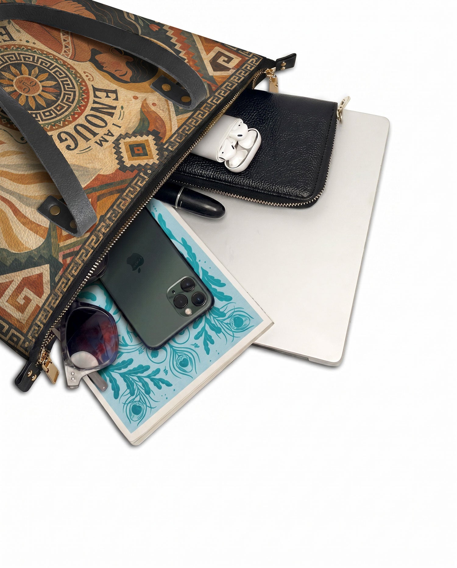 "Soy suficiente, tal y como soy" ver.5 Leather Tote Bag - detail | Paleta Bags